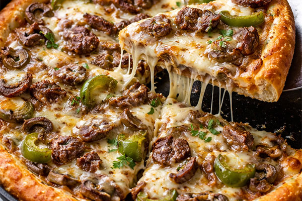 Philly Cheesesteak Pan Pizza