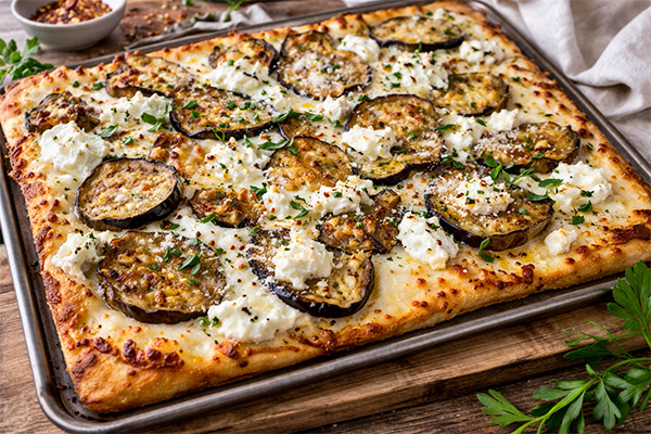 White Pizza with Eggplant