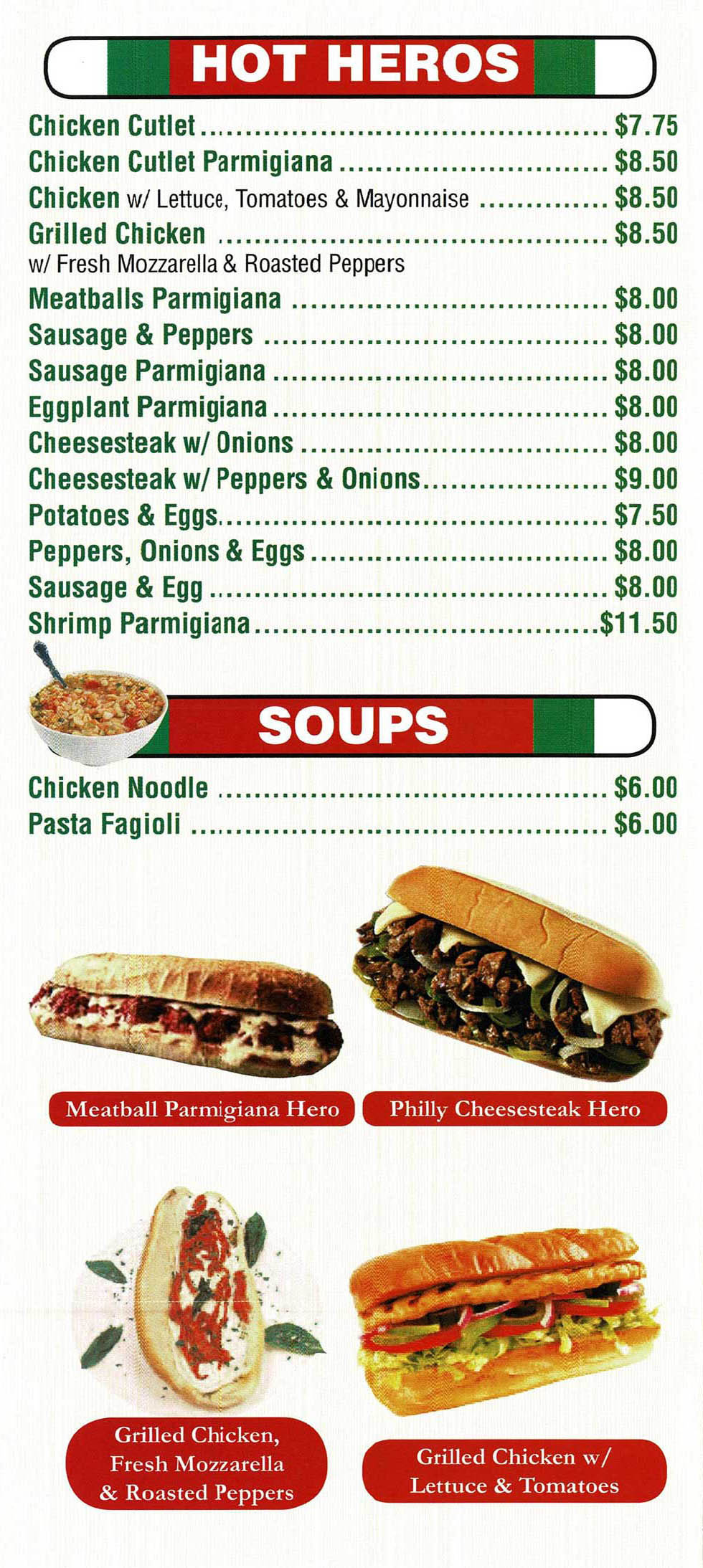 Avanti's Pizzeria Menu