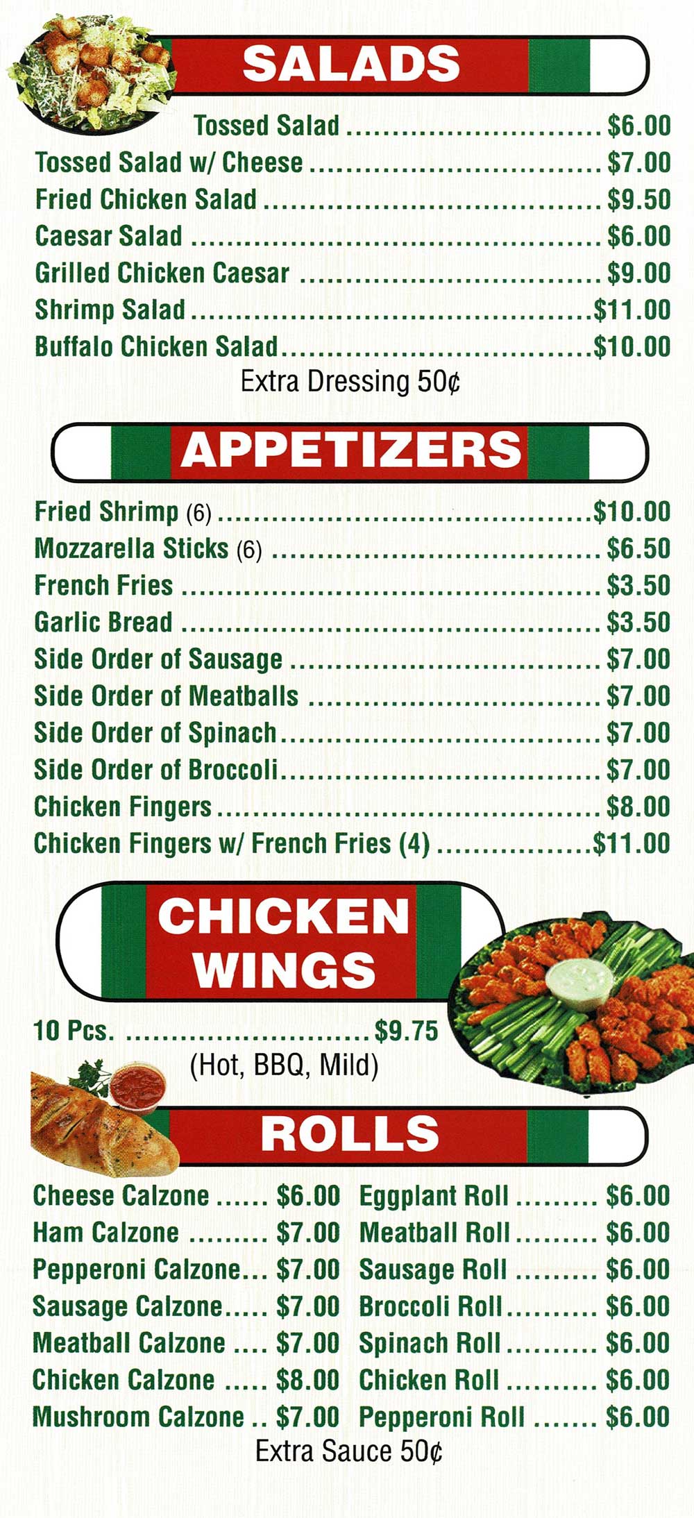 Avanti's Pizzeria Menu